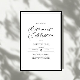 Convite Celebração de Aposentadoria com Elegância Moderna 