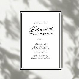 Convite Celebração de Aposentadoria com Roteiro Elegante M