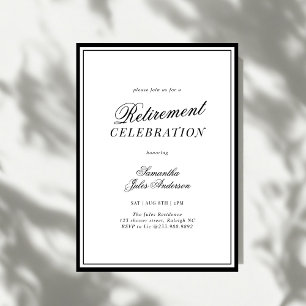 Convite Celebração de Aposentadoria com Roteiro Elegante M