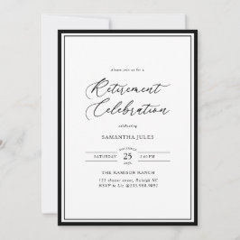 Convite Celebração de Aposentadoria com Roteiro Elegante M