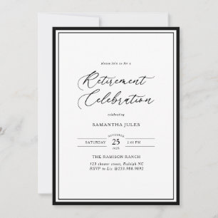 Convite Celebração de Aposentadoria com Roteiro Elegante M