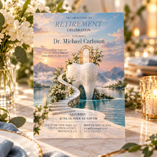 Convite Celebração de Aposentadoria de Dentista Elegante e