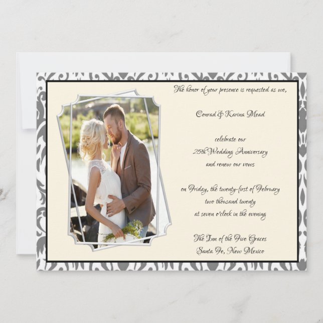 Convite Celebração de Bodas de Prata de 25 anos (Frente)
