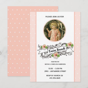 Convite Celebração de Brunch da Páscoa Religiosa de Primav