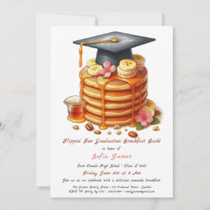 Convite Celebração de Café da Manhã de Graduação com Panqu