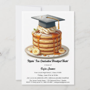 Convite Celebração de Café da Manhã de Graduação com Panqu