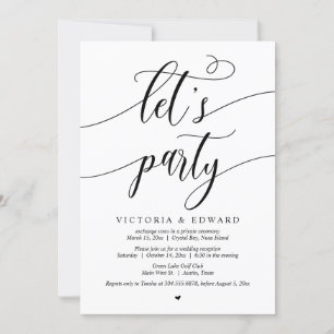 Convite Celebração de Casamento às Pressas, Vamos Festejar