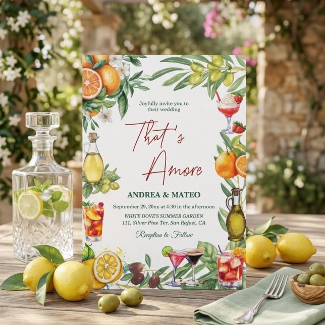 Convite Celebração de Casamento Chic com Coquetel de Citro (Criador carregado)