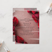 Celebração de Casamento com Rosas vermelhas e Glit