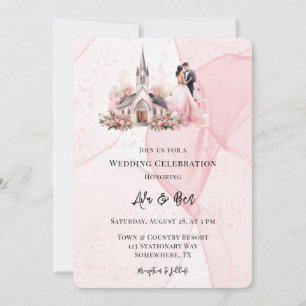 Convite Celebração de Casamento da Igreja Floral de Álcool