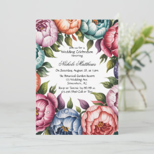 Convite Celebração de Casamento de Terra Floral Elegante