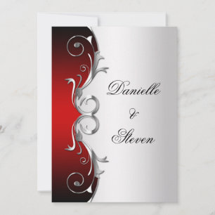 Convite Celebração de Casamento do Posto ornamentado Red B