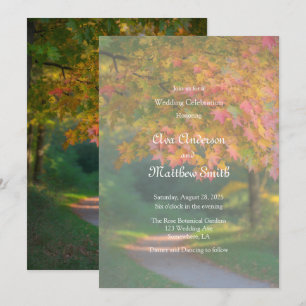 Convite Celebração de Casamento em um Dia de Outono Colori