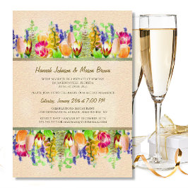 Convite Celebração de Casamento Floral de Primavera