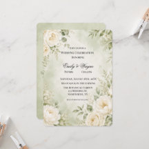 Celebração de Casamento Floral em Verde Salvia e M