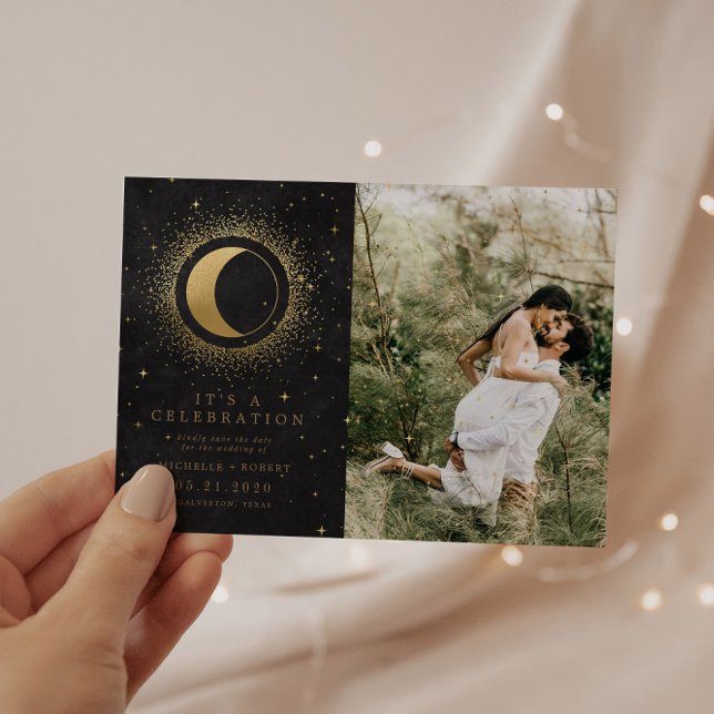 Convite Celebração de Casamento Fotográfico das Estrelas C (Criador carregado)