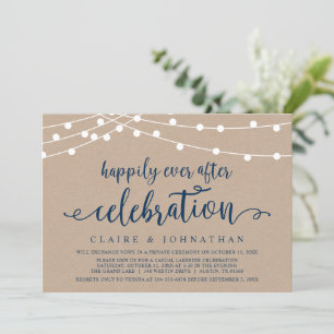 Convite Celebração de Casamento Fuga para Feliz para Sempr