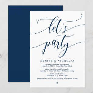 Convite Celebração de Casamento Furtivo, Vamos Festejar Co
