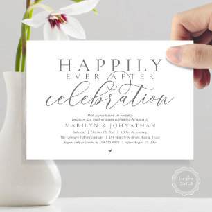 Convite Celebração de Casamento Moderna Feliz para Sempre