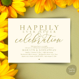 Convite Celebração de Casamento Moderna Feliz para Sempre
