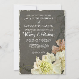 Convite Celebração de Casamento Moderna Queda Floral