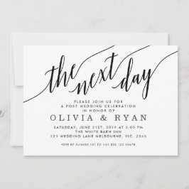 Convite Celebração de Casamento no Dia Seguinte Preto
