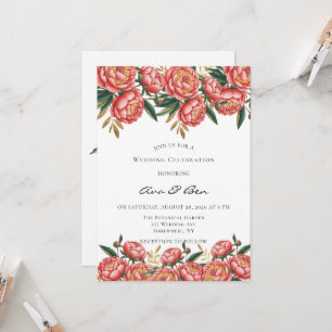 Convite Celebração de Casamento Pintado por Pequim Laranja