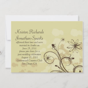 Convite Celebração de Casamento Poste de abstrato Golds e