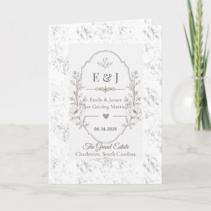 Convite Celebração de Casamento Romântico de Luxo Design