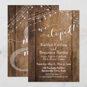 Convite Celebração de Casamento Secreto com Madeira Marrom