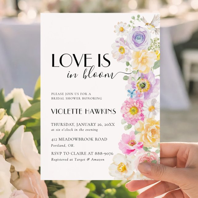 Convite Celebração de Chá de Noiva Love Is In Bloom (Criador carregado)