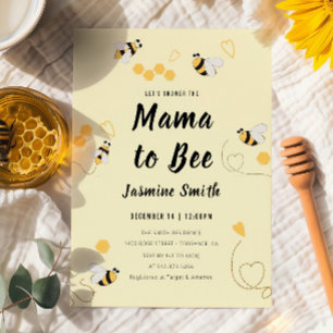 Convite Celebração de Chás de Bebê Favo de Mel Mama To Bee