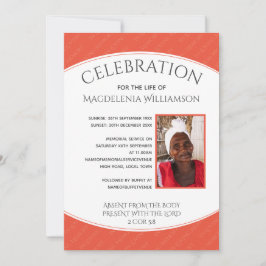 Convite CELEBRAÇÃO DE Coral DO LIFE Foto do Funeral