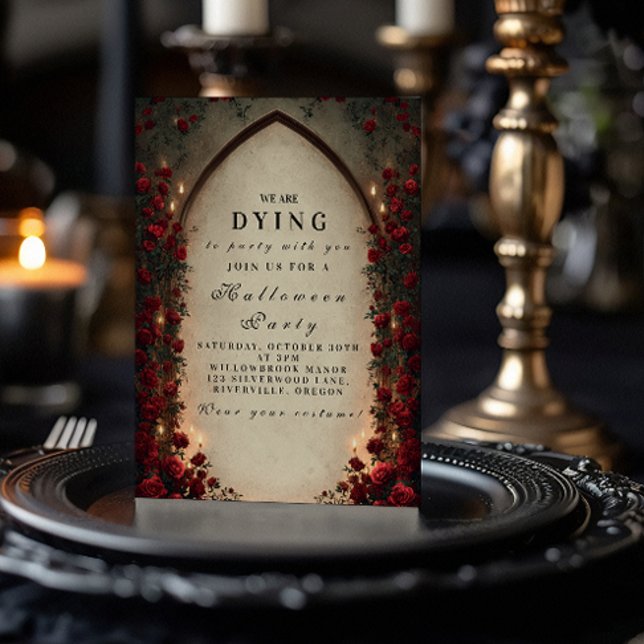 Convite Celebração de Dia das Bruxas Góticas de Lanterna A (Criador carregado)