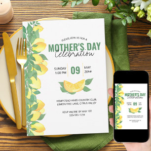 Convite Celebração de Dias de as mães Citrus Lemons Con