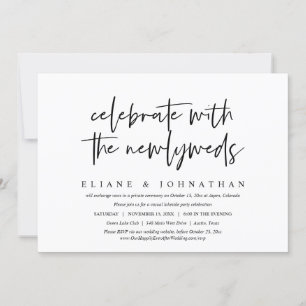 Convite Celebração de Elopamento de Casamento Casual