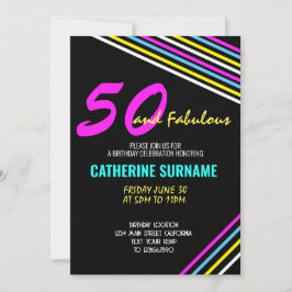 Convite Celebração de festa de aniversário fabuloso de 50