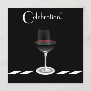 Convite Celebração de Festa de Cocktail em Preto e Branco