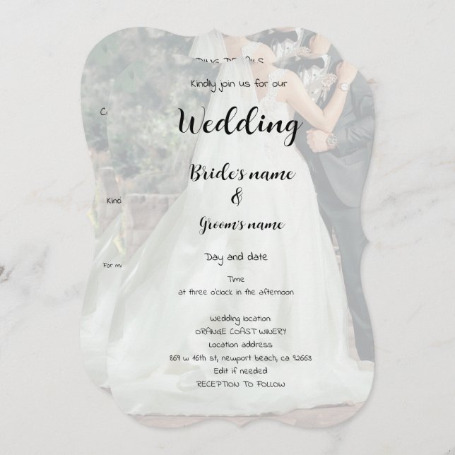 Convite Celebração de festa noiva (Frente/Verso)