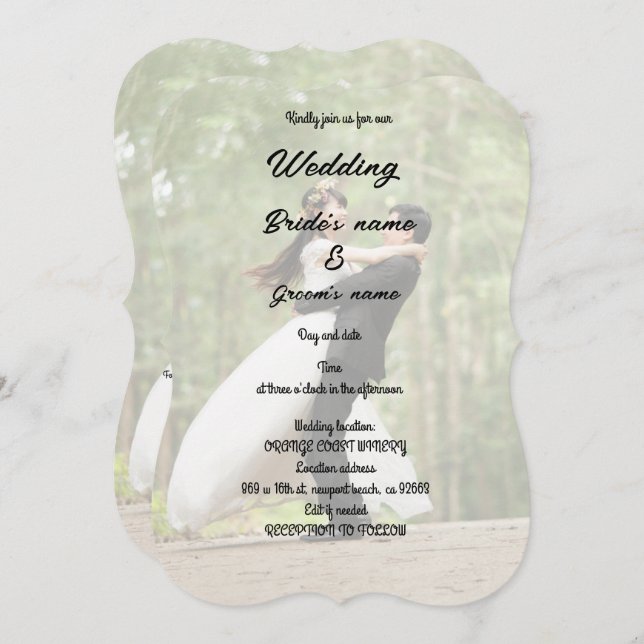 Convite Celebração de festa noiva (Frente/Verso)