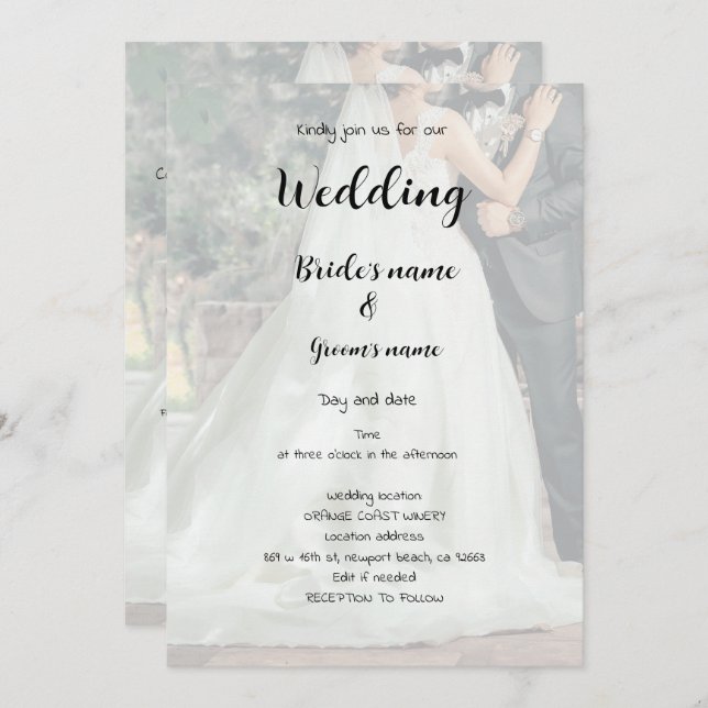 Convite Celebração de festa noiva (Frente/Verso)