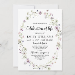 Convite Celebração de flor selvagem Convocação Funeral