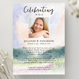 Convite Celebração de Flores Selvagens de Aquarela Foto de