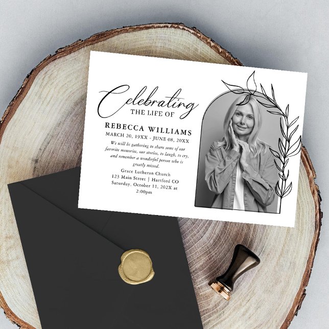 Convite Celebração de Folhagem de Arcos Fotográficos da Vi (Criador carregado)