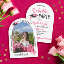 Celebração de Formatura Arco de Laços Rosa Fofinha