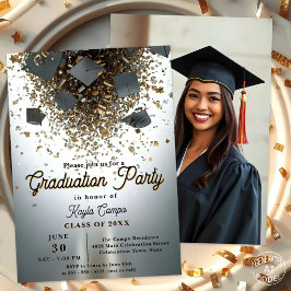 Convite Celebração de Formatura com Toques de Boinas e Con