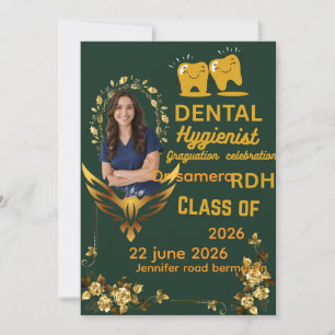 Convite Celebração de Formatura de Higienista Dental Foto