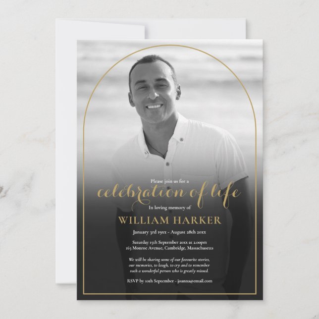 Convite Celebração de Fotos Brancas e Pretas da Arca (Frente)