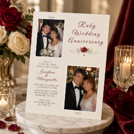 Convite Celebração de Fotos de Aniversário de Casamento Ru
