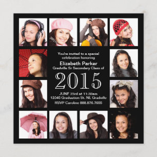 Convite Celebração de Graduação com 12 Fotos